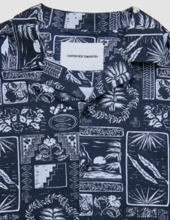 Bowling Short Sleeve Shirt Navy Tropic