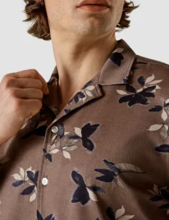 Bowling Short Sleeve Shirt Subtle Flowers
