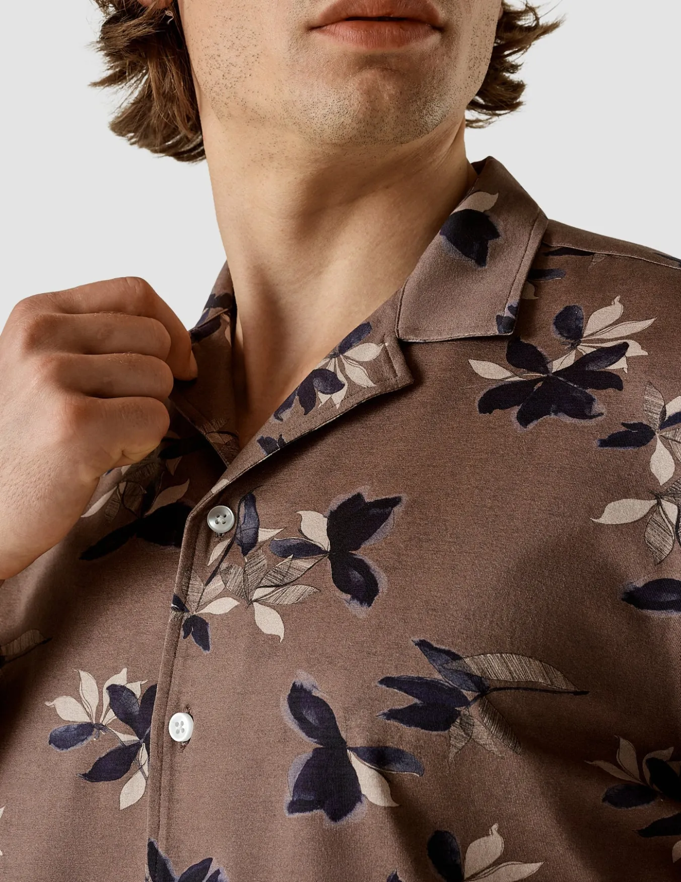 Bowling Short Sleeve Shirt Subtle Flowers