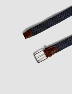 Braided Elastic Belt Dark Navy