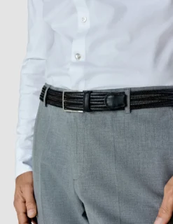 Braided Leather Belt Black