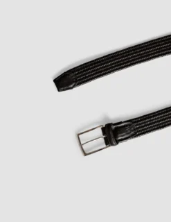 Braided Leather Belt Black