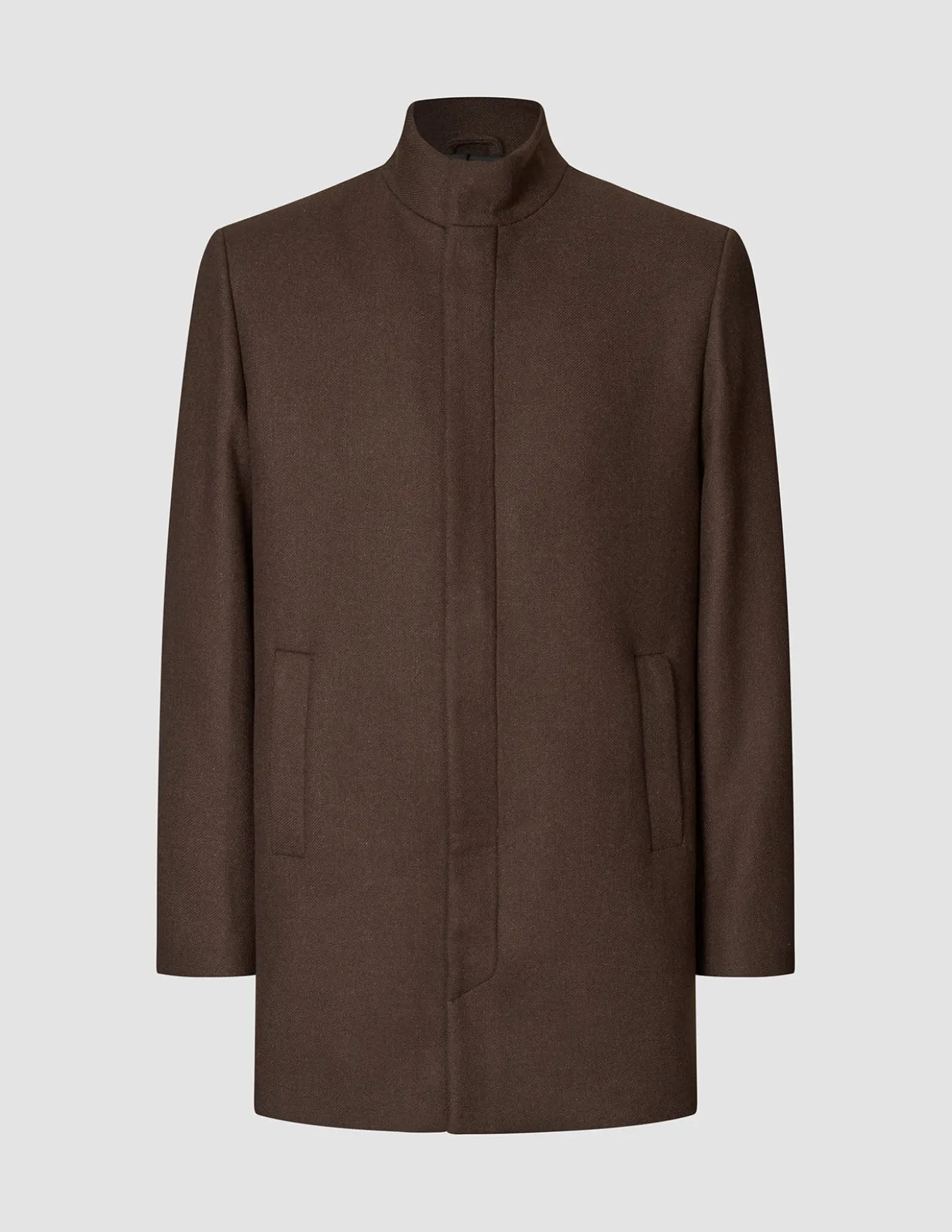 Casentino Wool Coat Saddle Brown