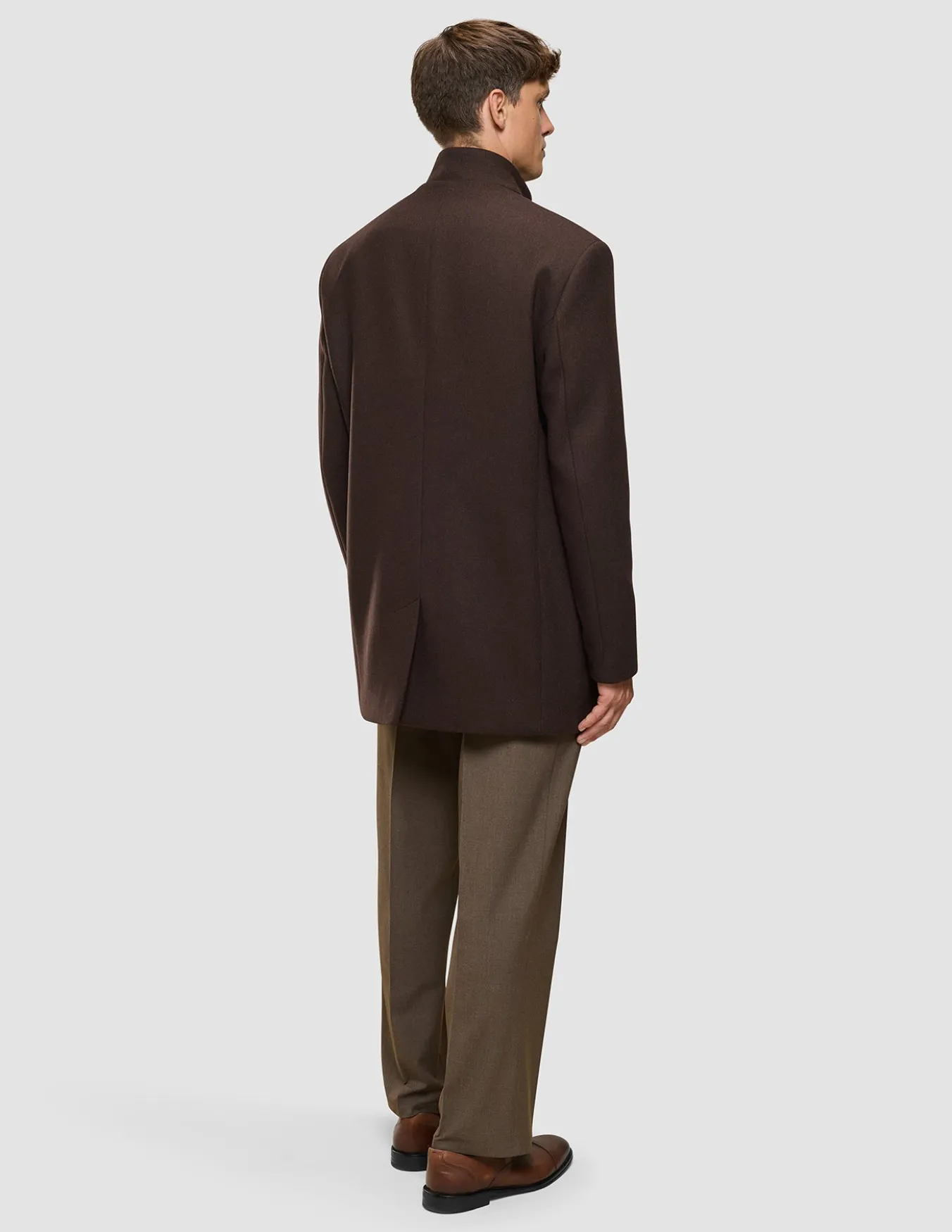 Casentino Wool Coat Saddle Brown