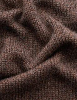 Chunky Soft Wool Knit Vest Saddle Brown Melange
