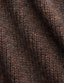 Chunky Soft Wool Knit Vest Saddle Brown Melange