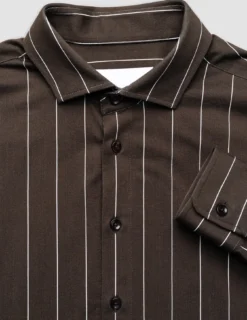 Classic Shirt Brown Pinstripes Regular