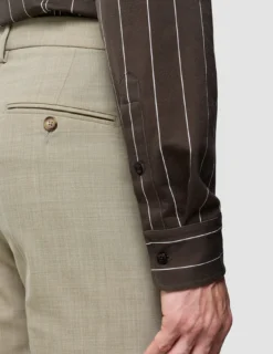 Classic Shirt Brown Pinstripes Regular