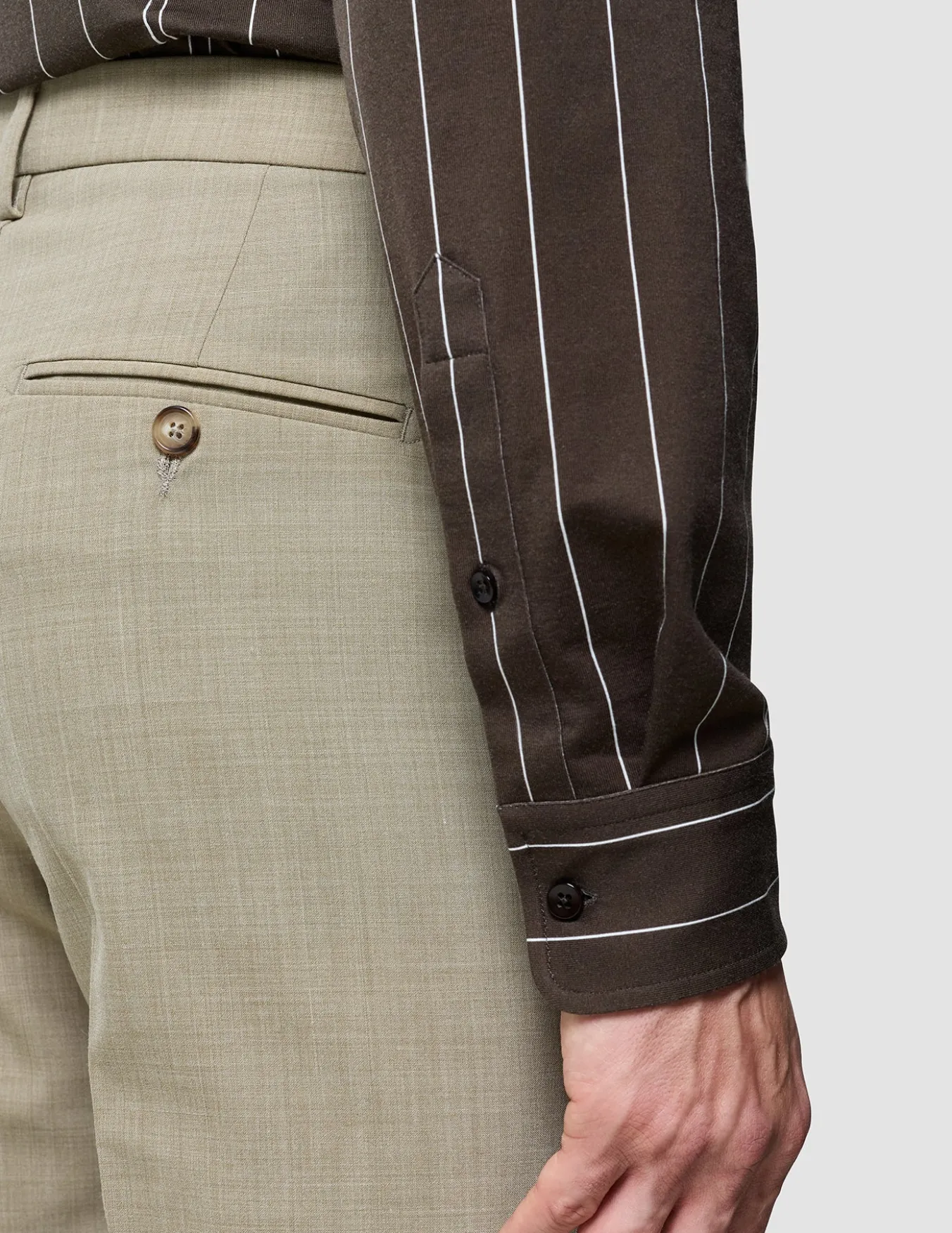 Classic Shirt Brown Pinstripes Regular