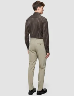 Classic Shirt Brown Pinstripes Slim
