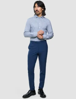 Classic Shirt Marine Herringbone Slim