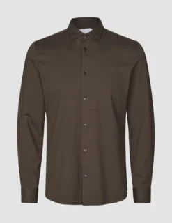 Classic Shirt Saddle Brown Slim
