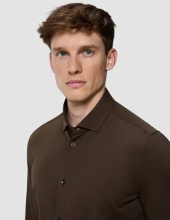 Classic Shirt Saddle Brown Slim