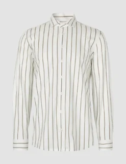 Classic Shirt Sand Herringbone Stripes Regular