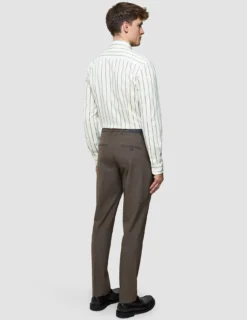 Classic Shirt Sand Herringbone Stripes Regular