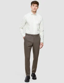 Classic Shirt Sand Herringbone Stripes Regular