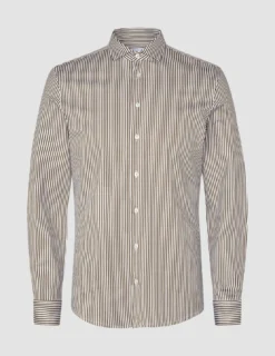 Classic Shirt Shadow Brown Stripe Slim