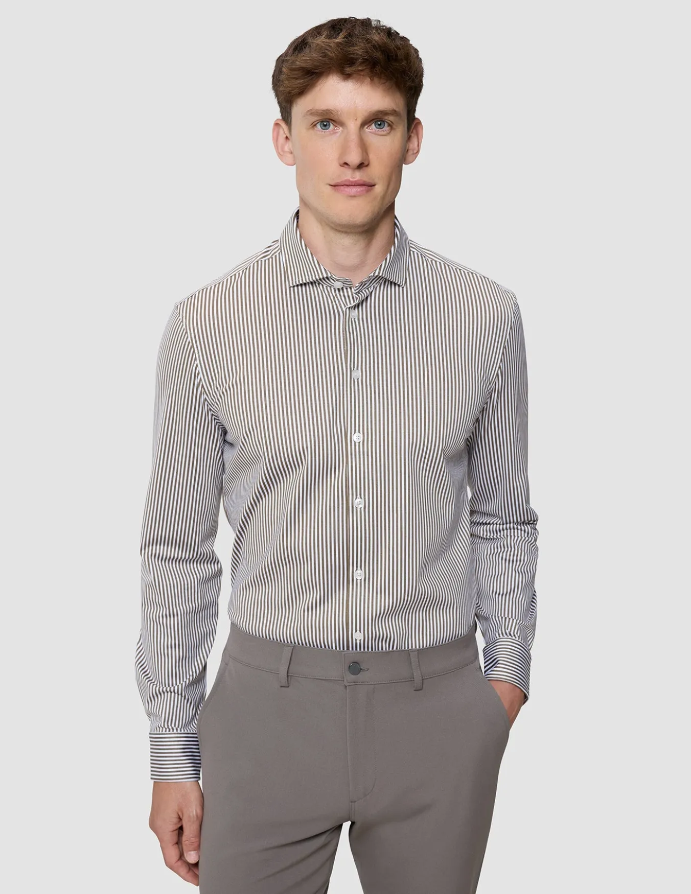Classic Shirt Shadow Brown Stripe Regular