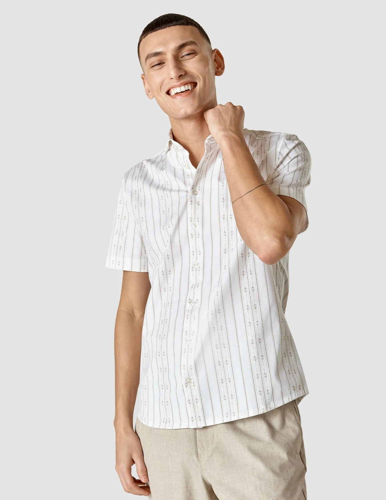 Classic Short Sleeve Shirt Earth Stripe