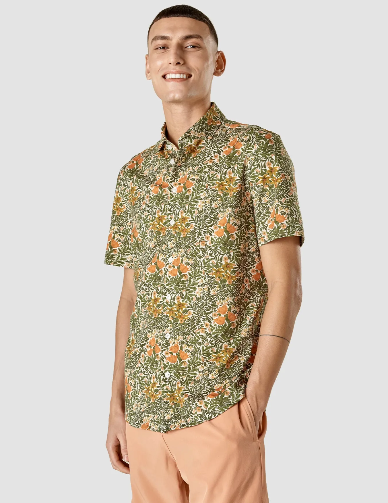 Classic Short Sleeve Shirt Flower Oasis