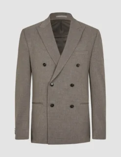 Double Breasted Essential Blazer Almond