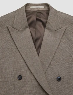Double Breasted Essential Blazer Almond
