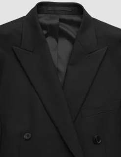 Double Breasted Essential Blazer Black