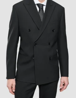 Double Breasted Essential Blazer Black