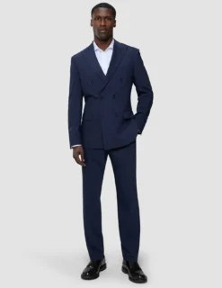 Double Breasted Tech Wool Blazer Navy