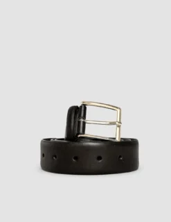 Elastic Leather Belt Black