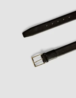 Elastic Leather Belt Black