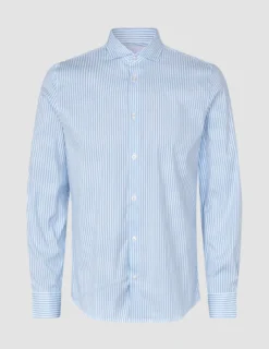 Elevated Shirt Light Blue Stripe Thin Regular