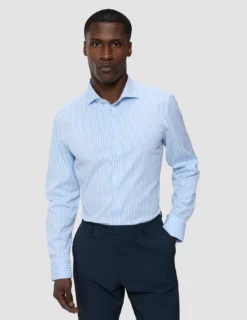 Elevated Shirt Light Blue Stripe Thin Slim