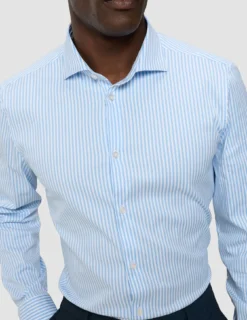 Elevated Shirt Light Blue Stripe Thin Slim