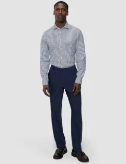 Elevated Shirt Navy Stripe Thin Slim