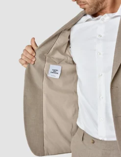 Essential Blazer Beige Melange Slim