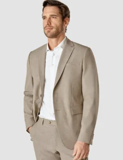 Essential Blazer Beige Melange Slim