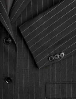 Essential Blazer Black Silver Pinstripe