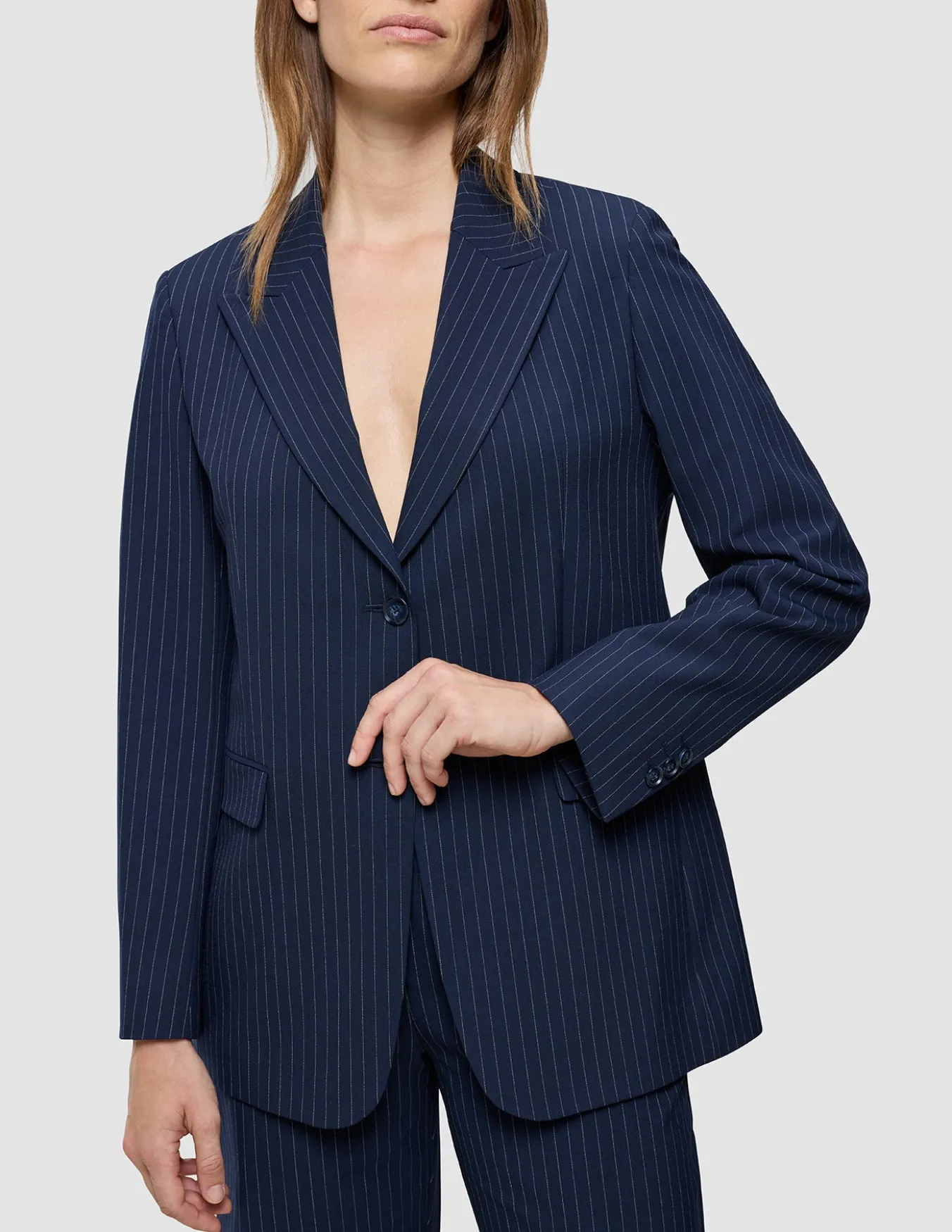 Essential Blazer Navy Pinstripe