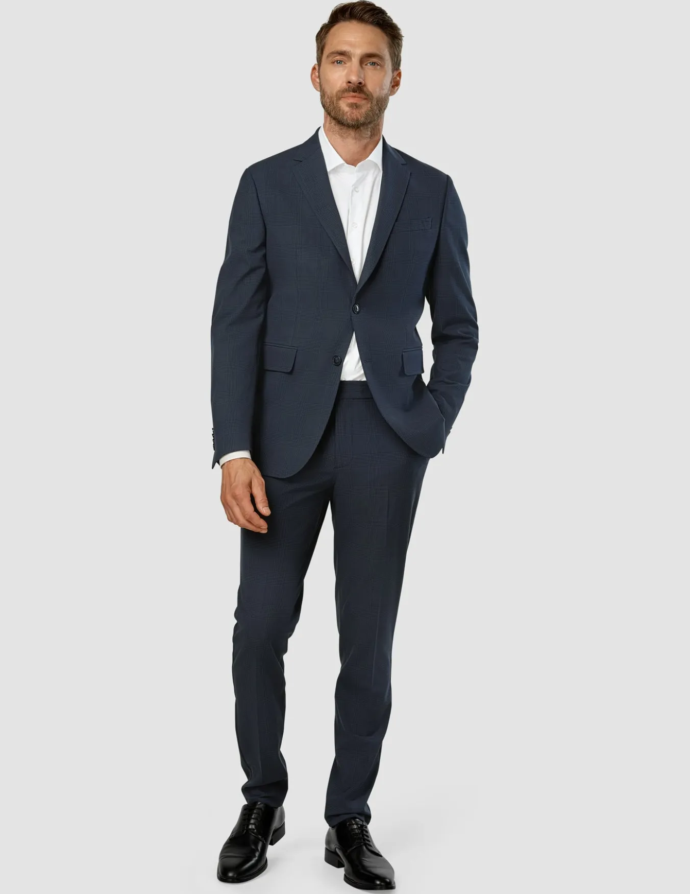 Essential Blazer Regular Dark Blue Check