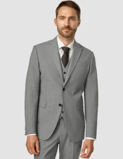 Essential Blazer Regular Dark Grey Melange