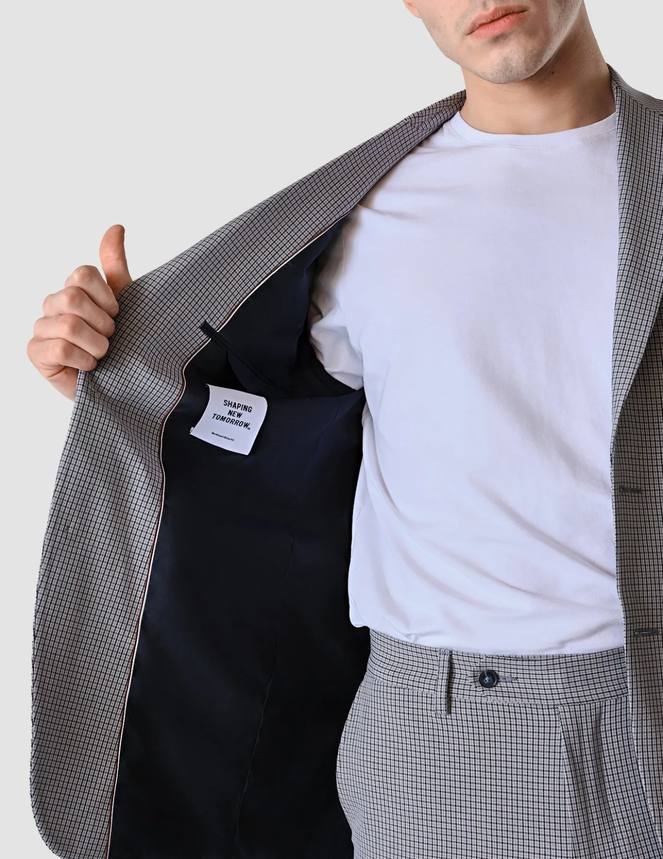 Essential Blazer Regular Duo Check Blue