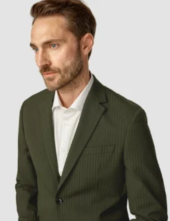 Essential Blazer Regular Moss Green Pinstripe