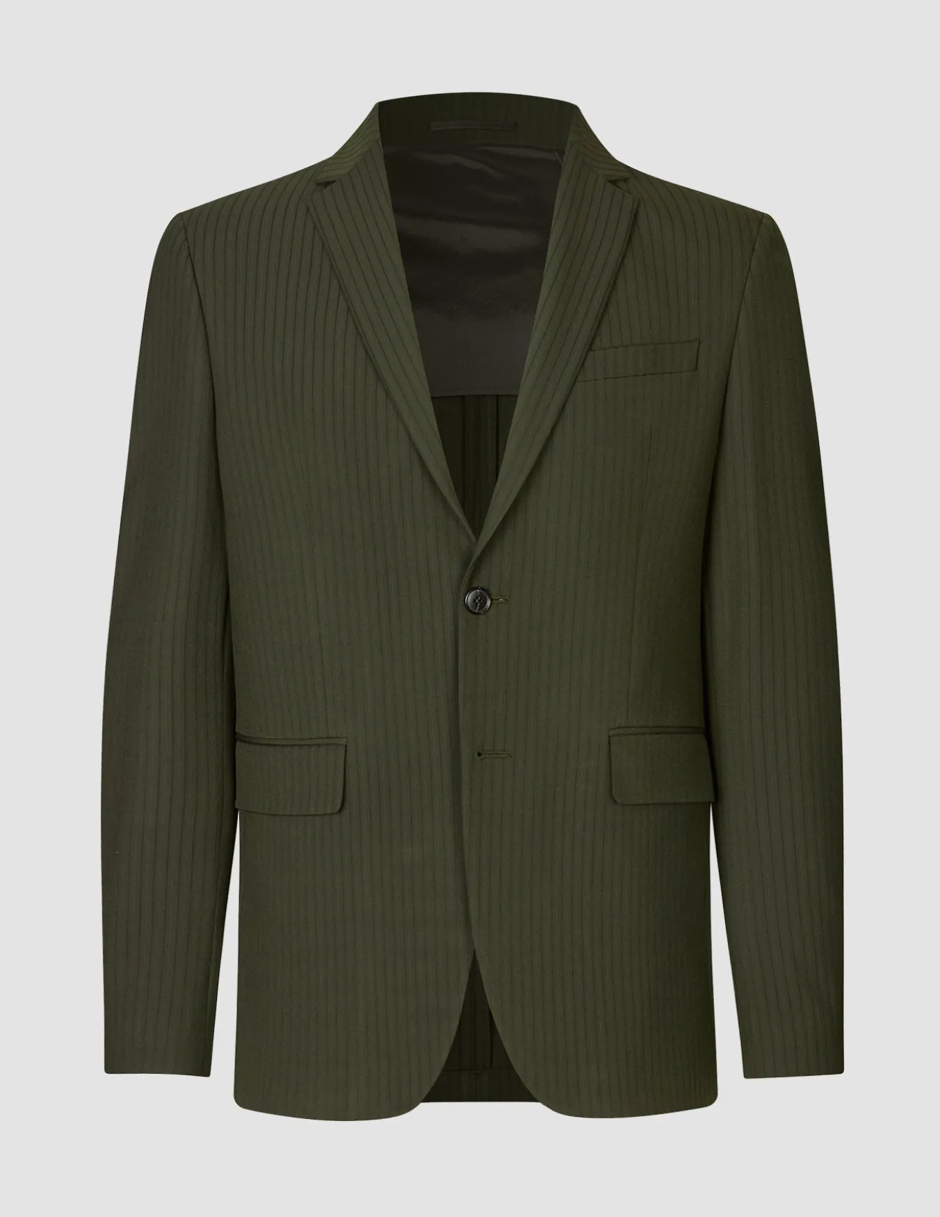 Essential Blazer Regular Moss Green Pinstripe