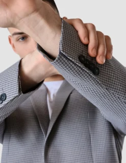 Essential Blazer Slim Duo Check Blue
