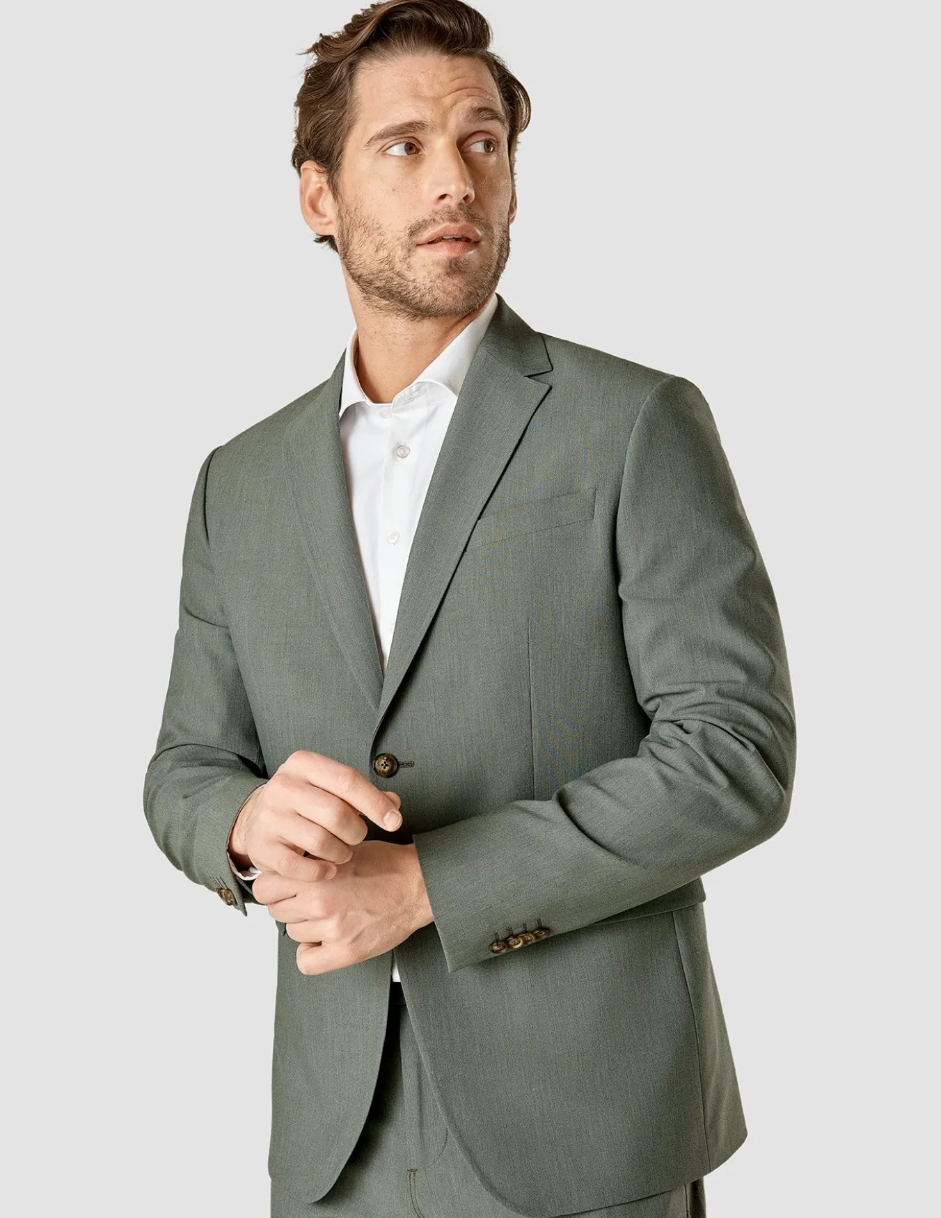 Essential Blazer Slim Green Melange