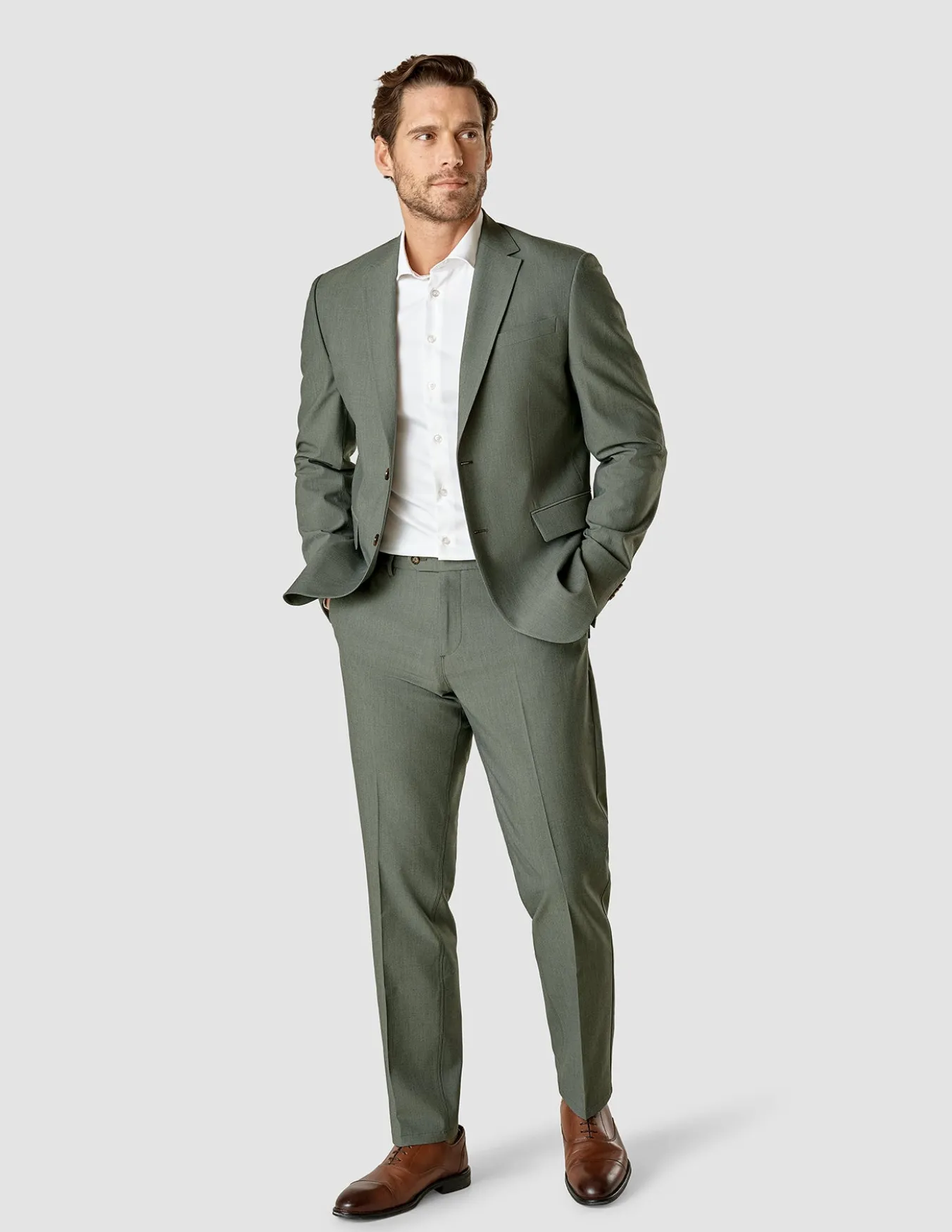 Essential Blazer Slim Green Melange