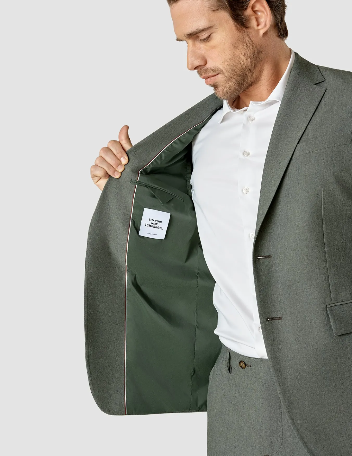 Essential Blazer Slim Green Melange