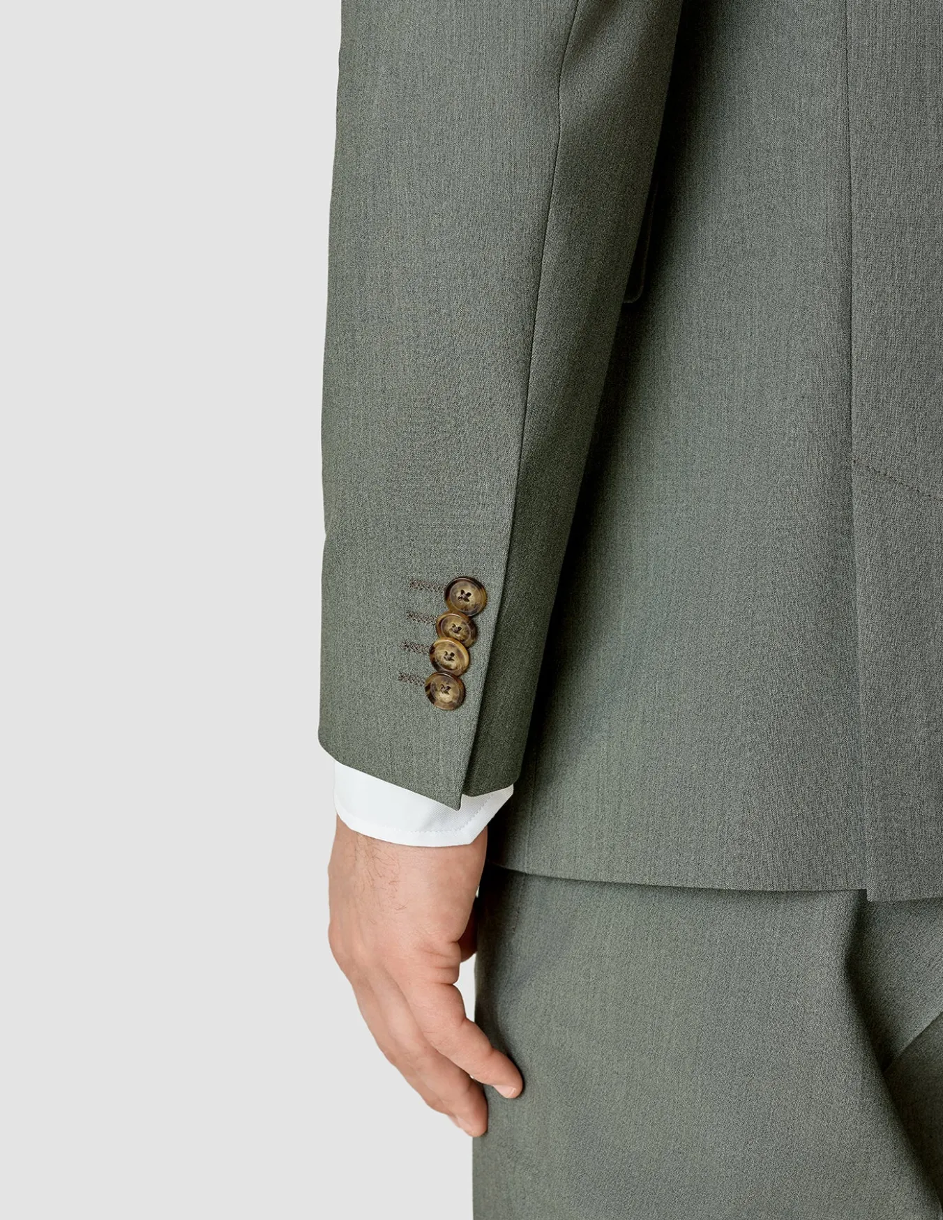 Essential Blazer Slim Green Melange