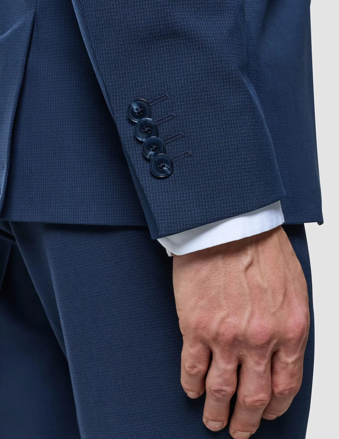 Essential Blazer Slim Navy Checks